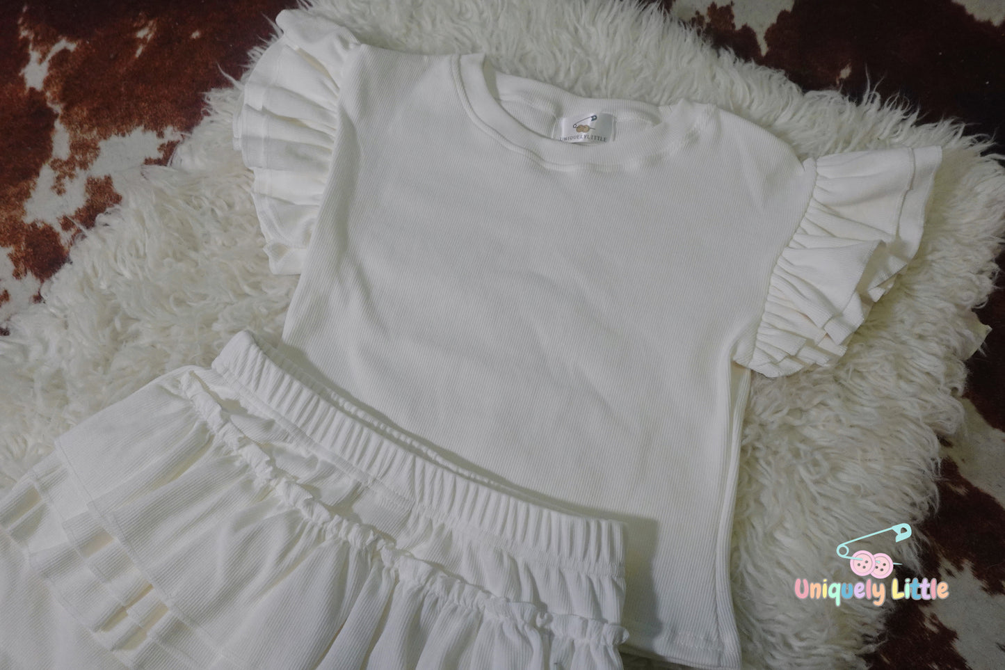 White As Snow | Ribbed Top & Bottom Set