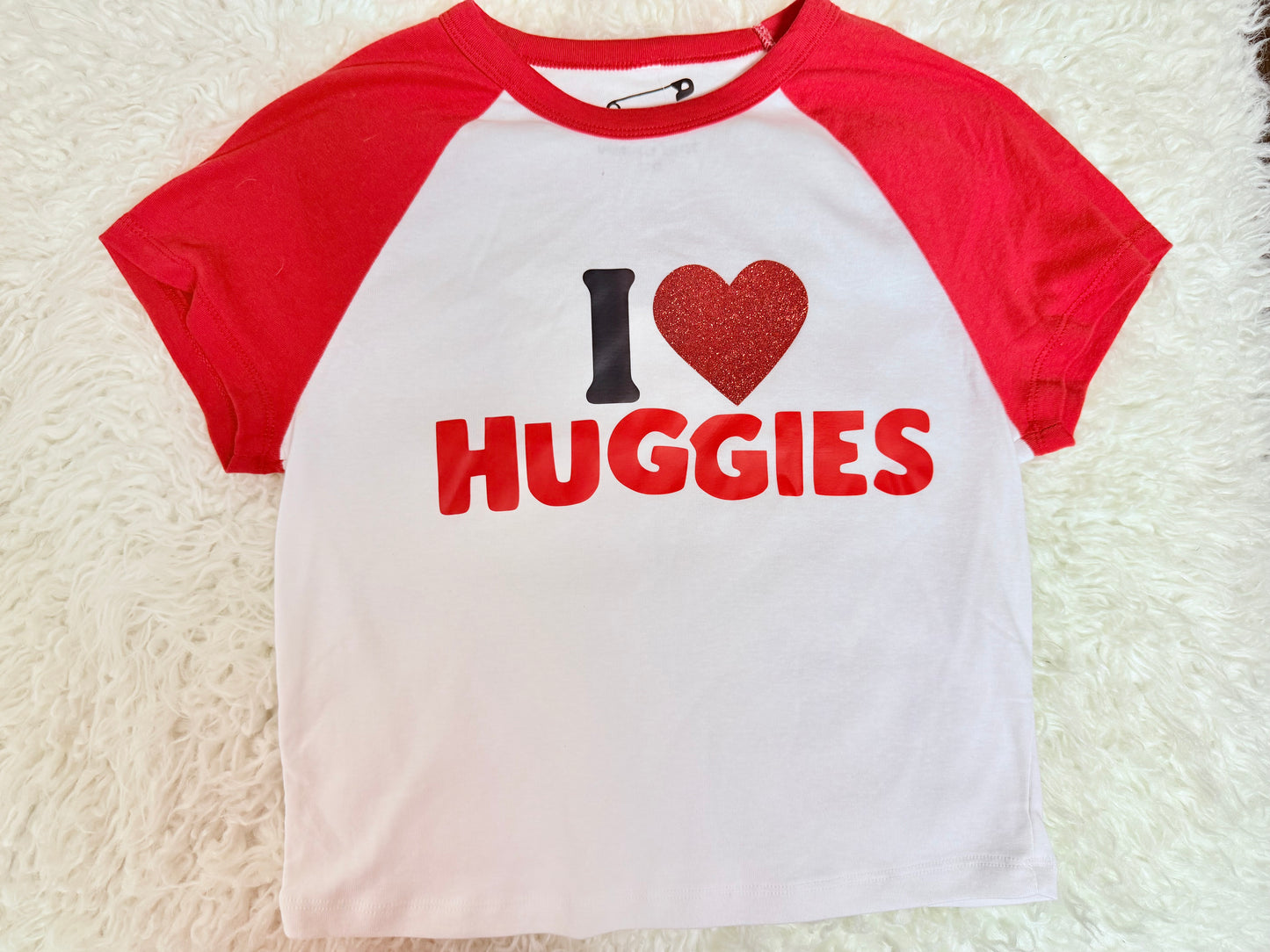I Heart Hug | Glitter Crop Top