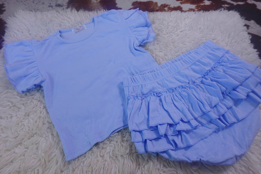 Bluebell Flutters | High Waisted Ribbed Set