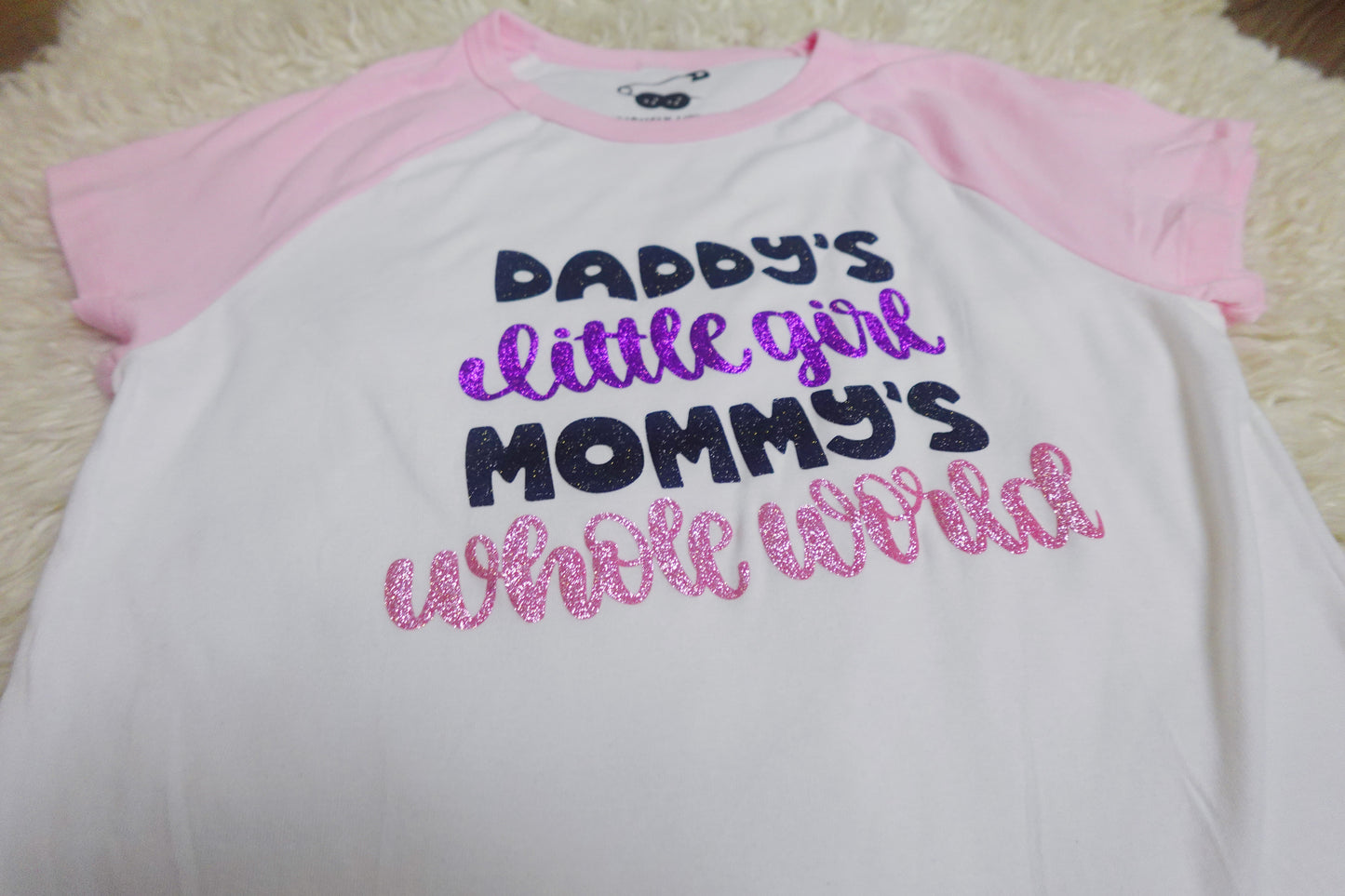(XL/XXL )Mommy & Daddy’s Little Girl | Glitter Crop Tee (Copy)
