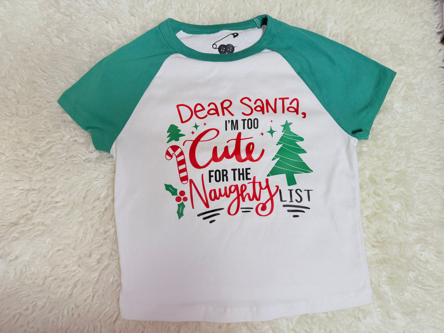 Dear Santa | Raglan Crop Top