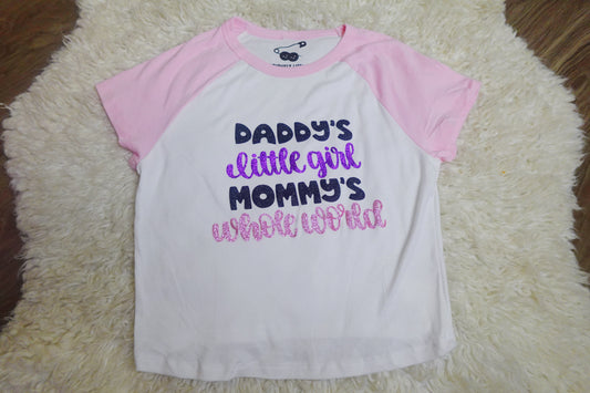 ( XL/XXL )Mommy & Daddy’s Little Girl | Glitter Crop Tee