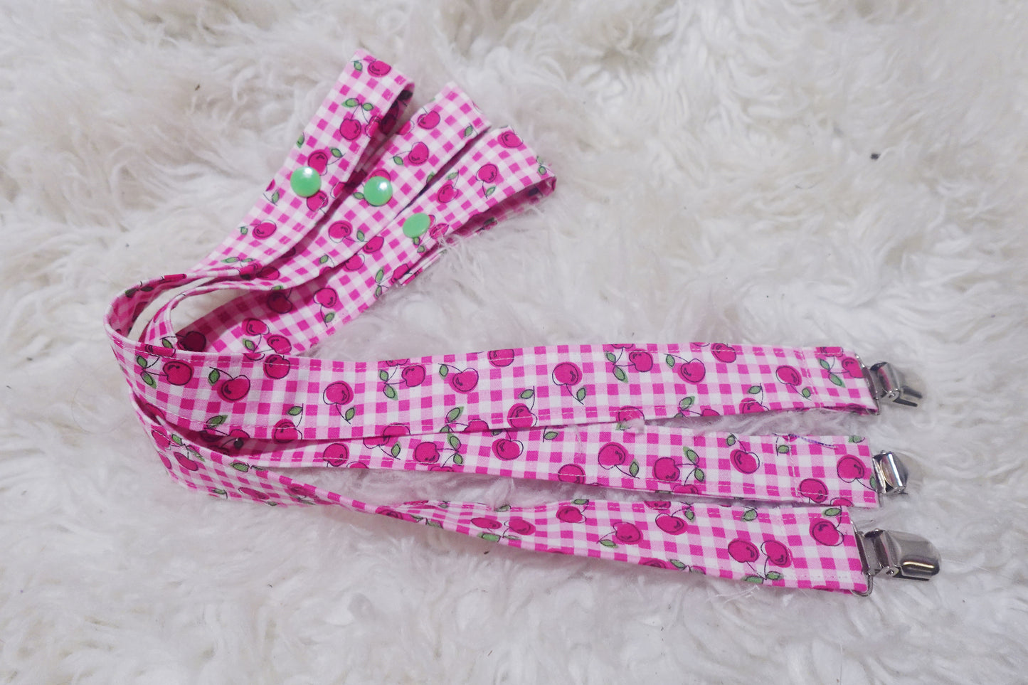 Gingham Cherry | Paci Clip