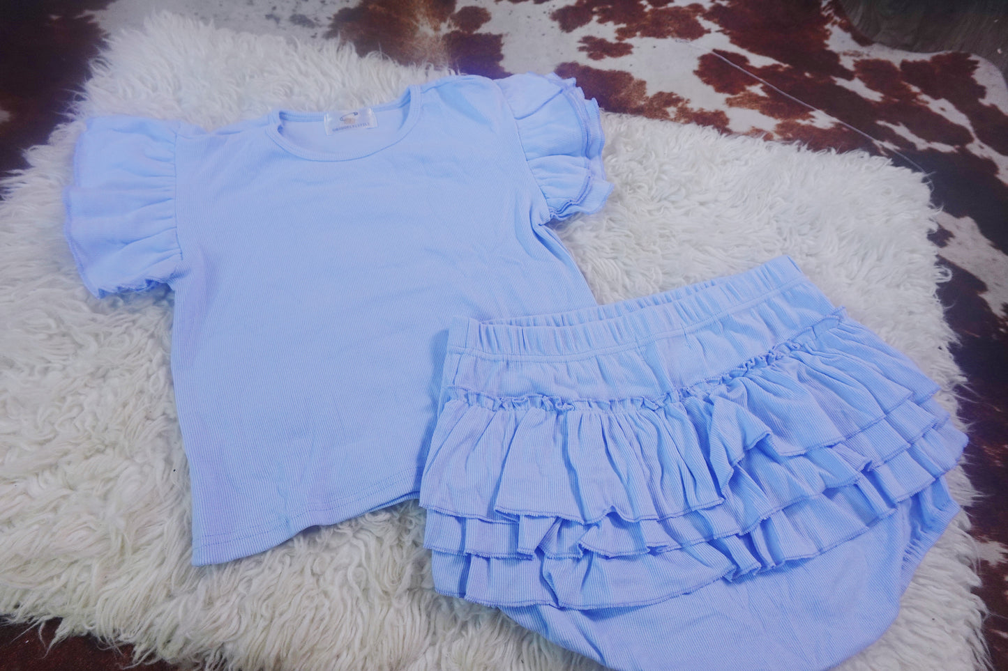 Bluebell Flutters | High Waisted Ribbed Set