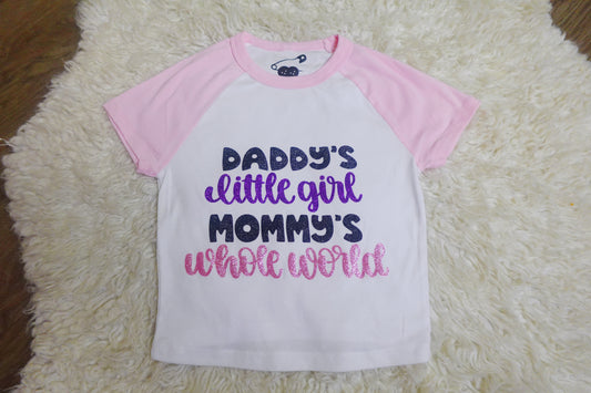 ( XS/S )Mommy & Daddy’s Little Girl | Glitter Crop Tee
