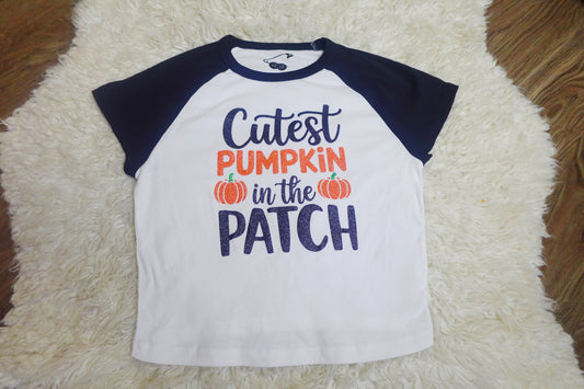 ( XL/XXL )Cutest Pumpkin  | Glitter Crop Tee
