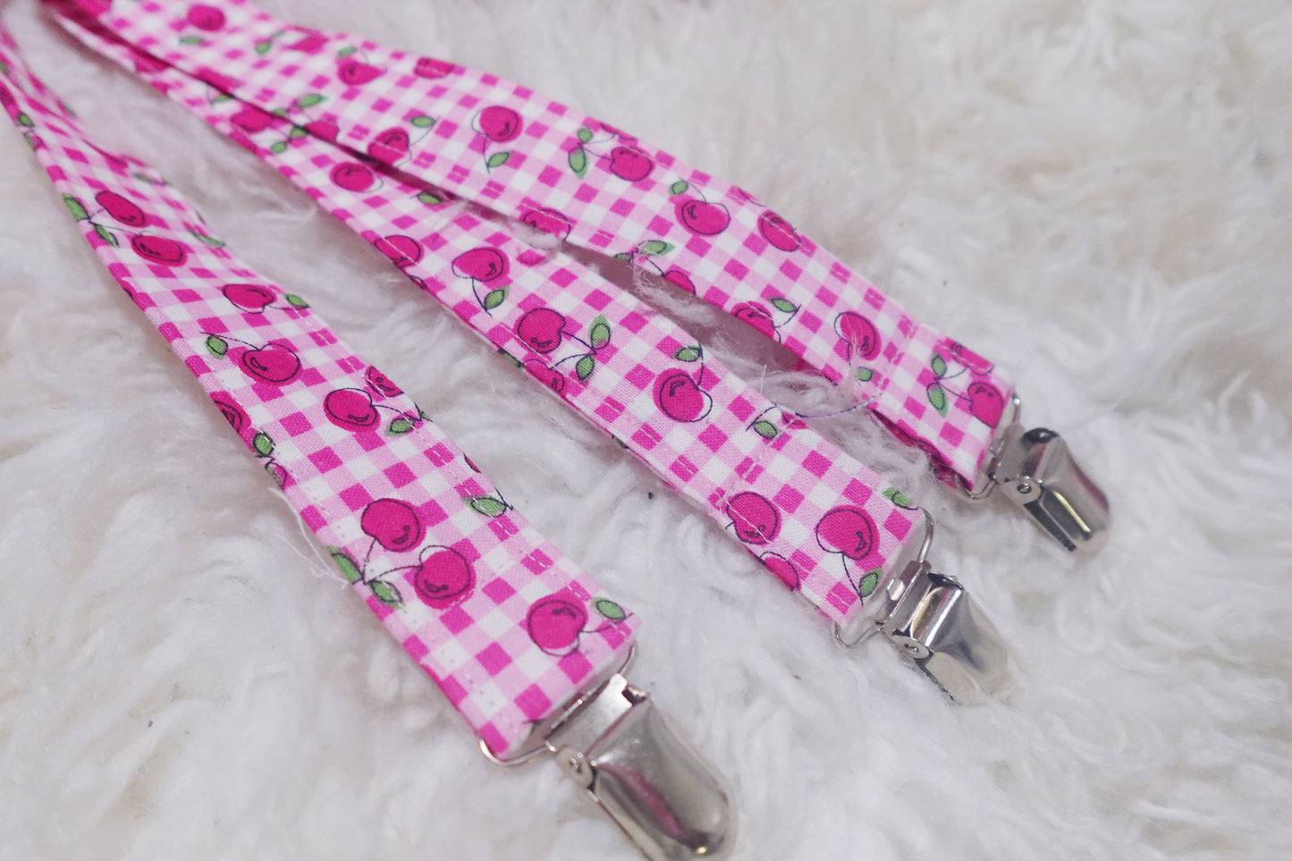 Gingham Cherry | Paci Clip