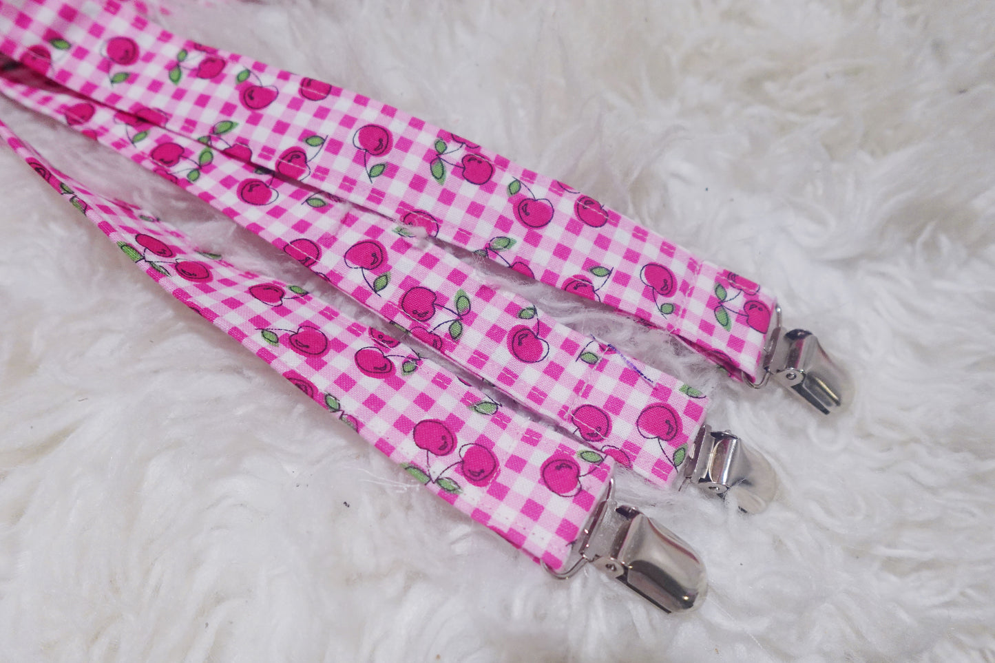 Gingham Cherry | Paci Clip