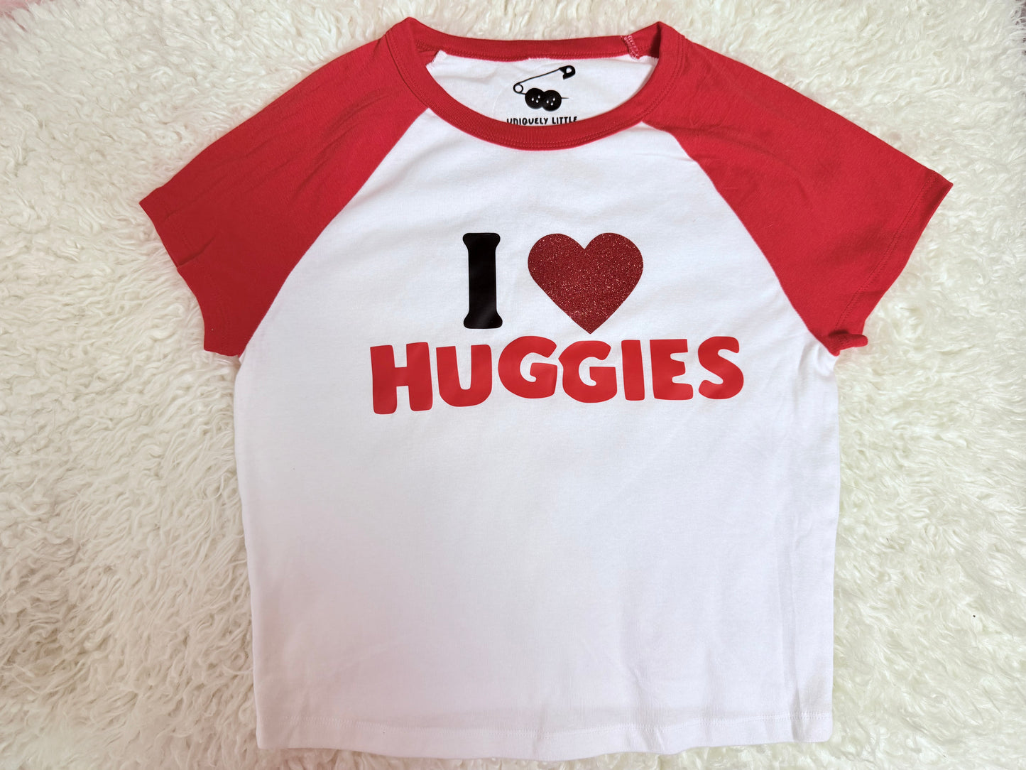 I Heart Hug | Glitter Crop Top