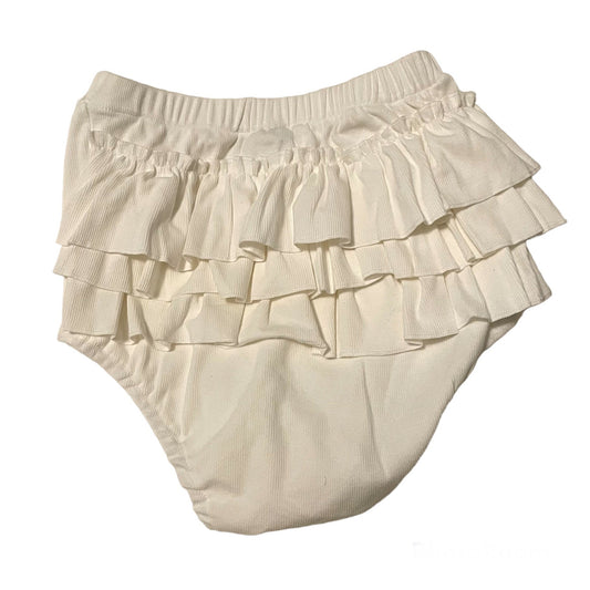 White Ribbed Diaper Cover