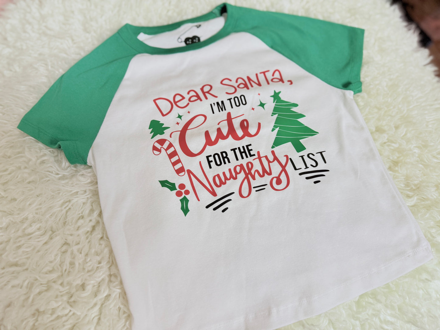 Dear Santa | Raglan Crop Top