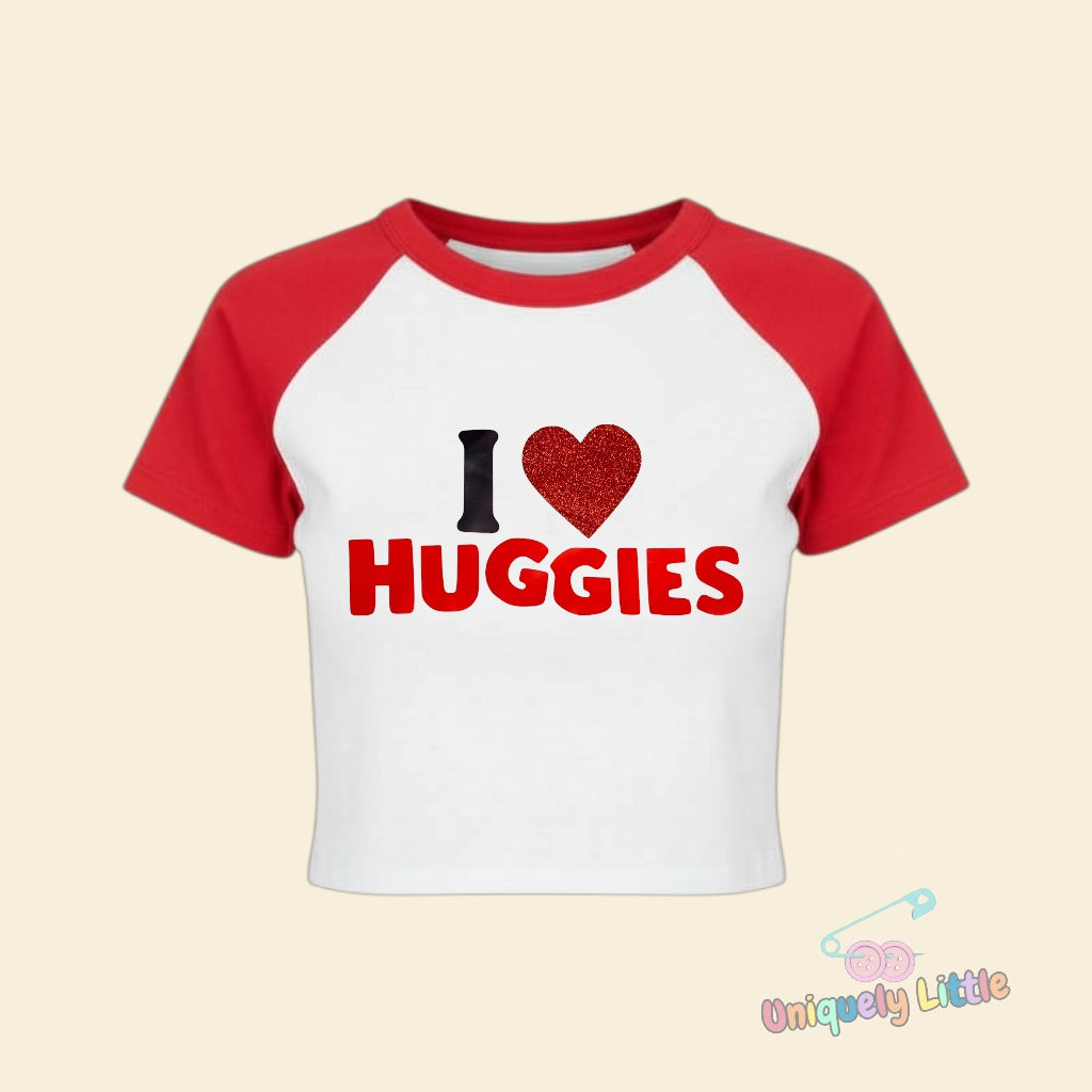 I Heart Hug | Glitter Crop Top