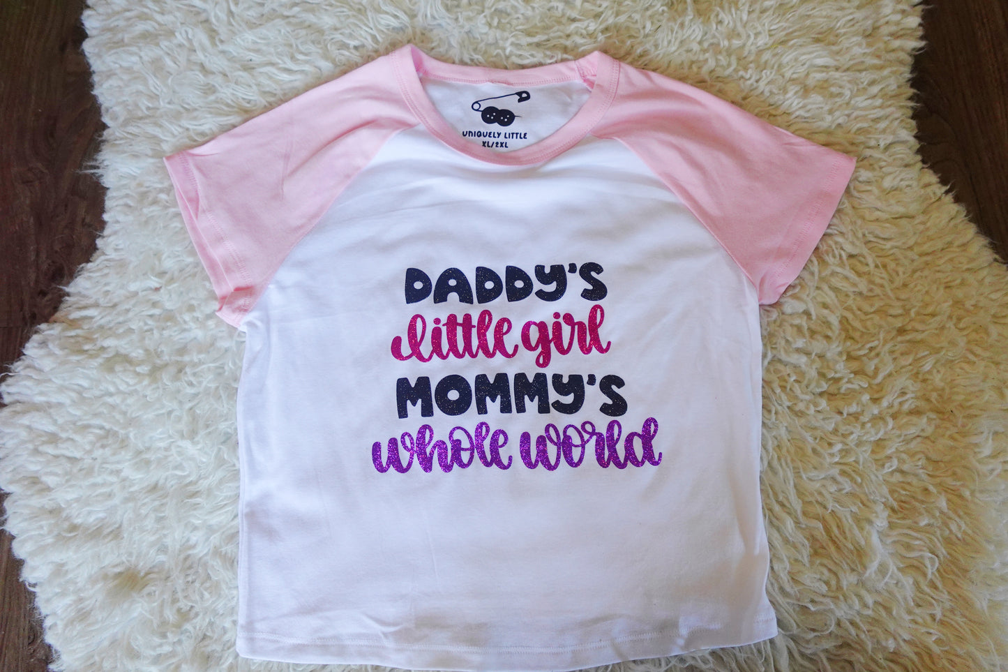 ( XL/XXL )Mommy & Daddy’s Little Girl | Glitter Crop Tee