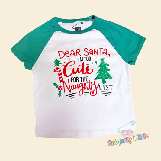 Dear Santa | Raglan Crop Top